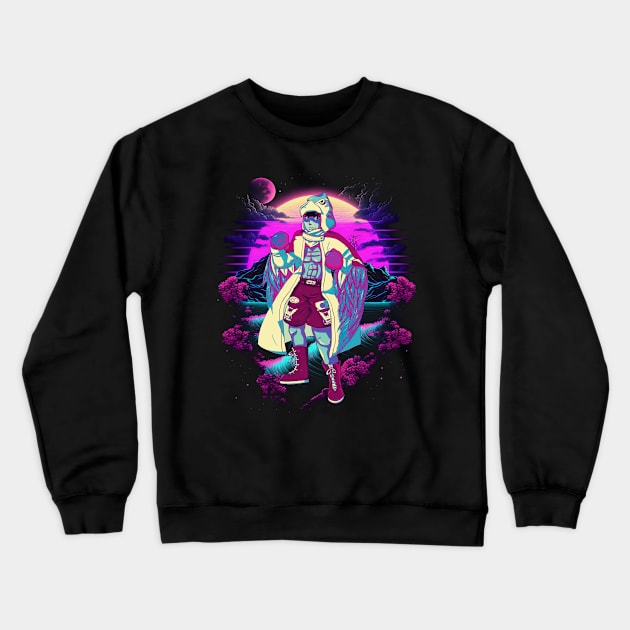 Classic Boxing Character Film Crewneck Sweatshirt by Skeleton. listening to music